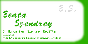 beata szendrey business card